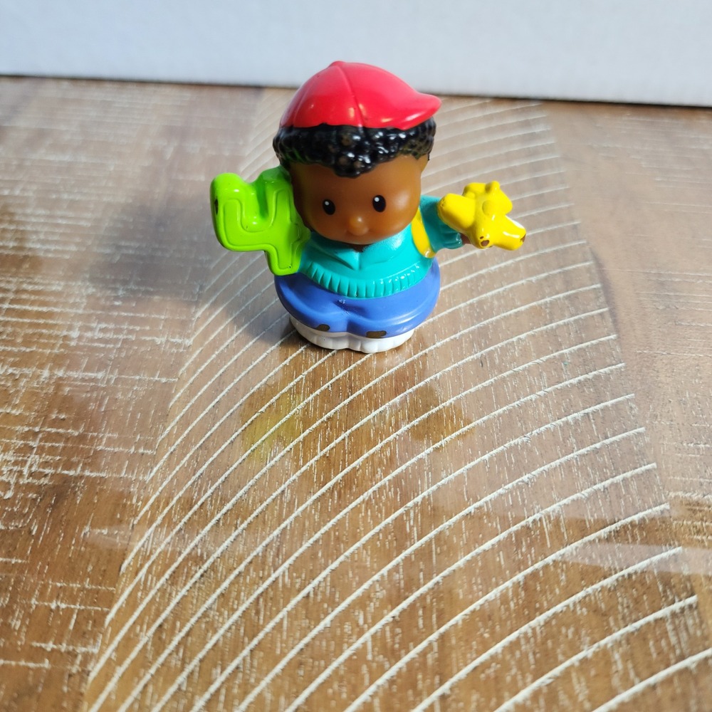 Fisher Price Little People Boy Red Hat Cactus Backpack Figure 2005 Mattel